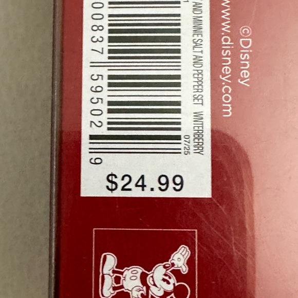 Mickey & Minnie NWT (R $25) Salt and Pepper Set - Picture 6 of 6